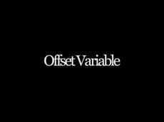 Offset Variable